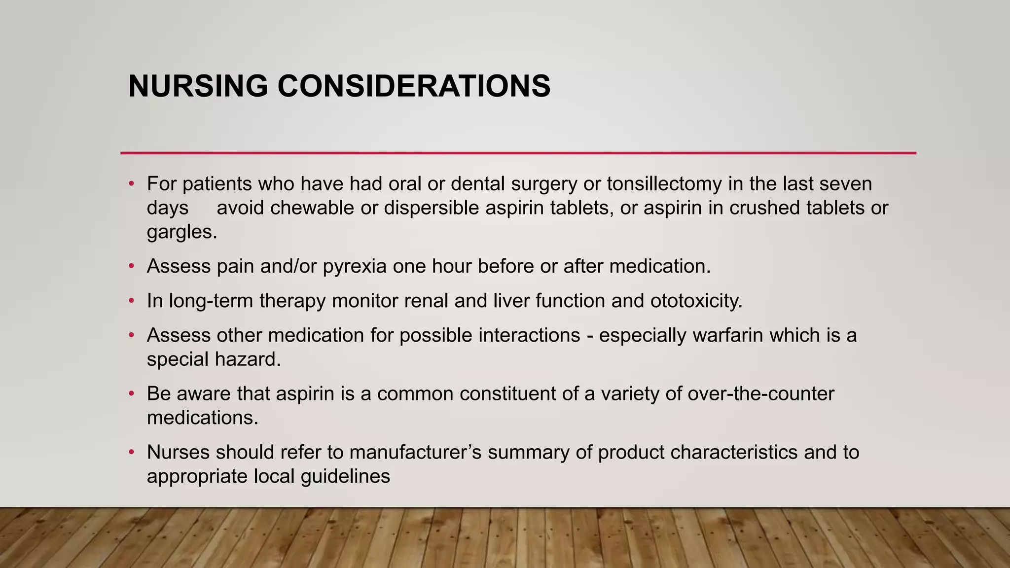 Aspirin (drug presentation) for medical students . PPT