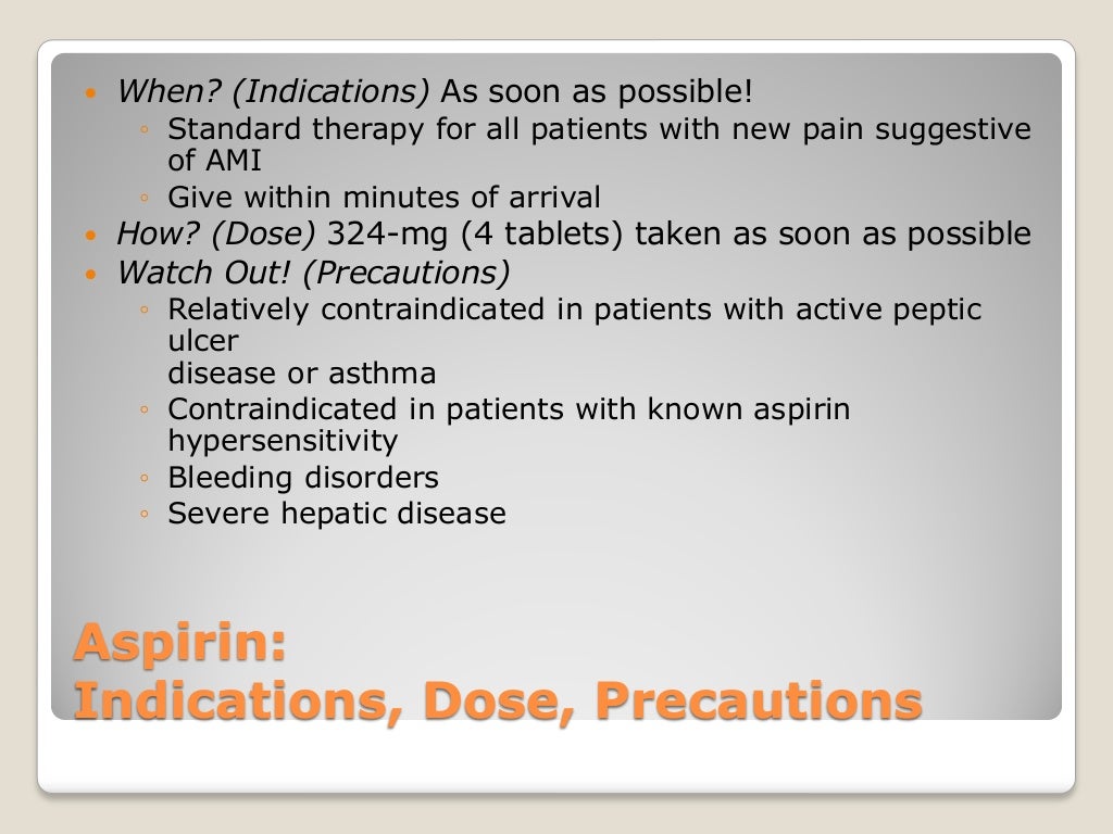 Aspirin administration for ems