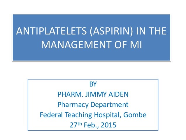 Aspirin In Myocardial Infarction By Pharm Jimmy Aiden