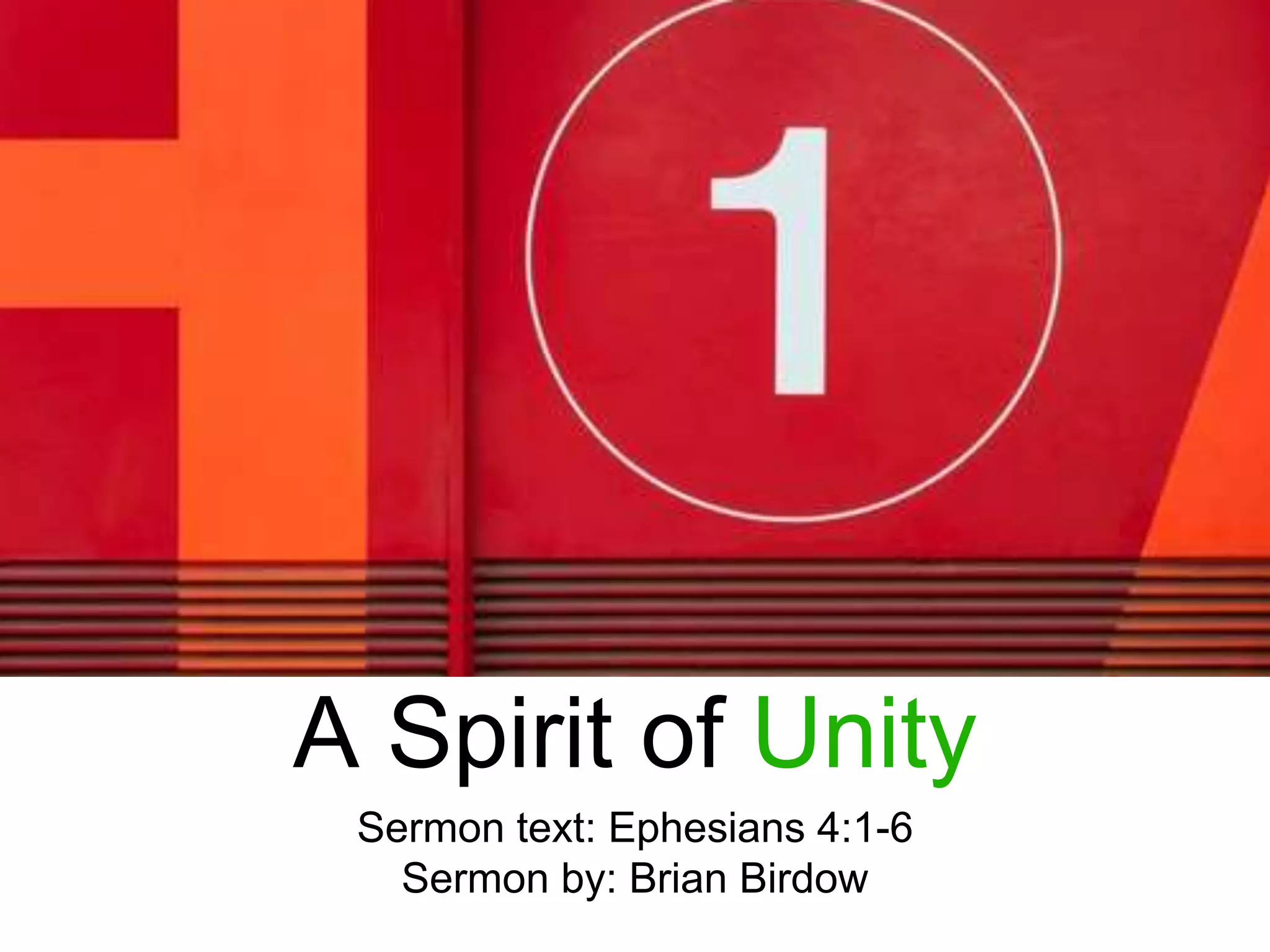 A Spirit of UNITY | PPT