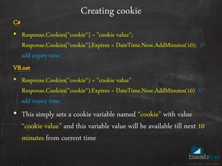 ASP.NET-Web Programming - Sessions and Cookies | PDF