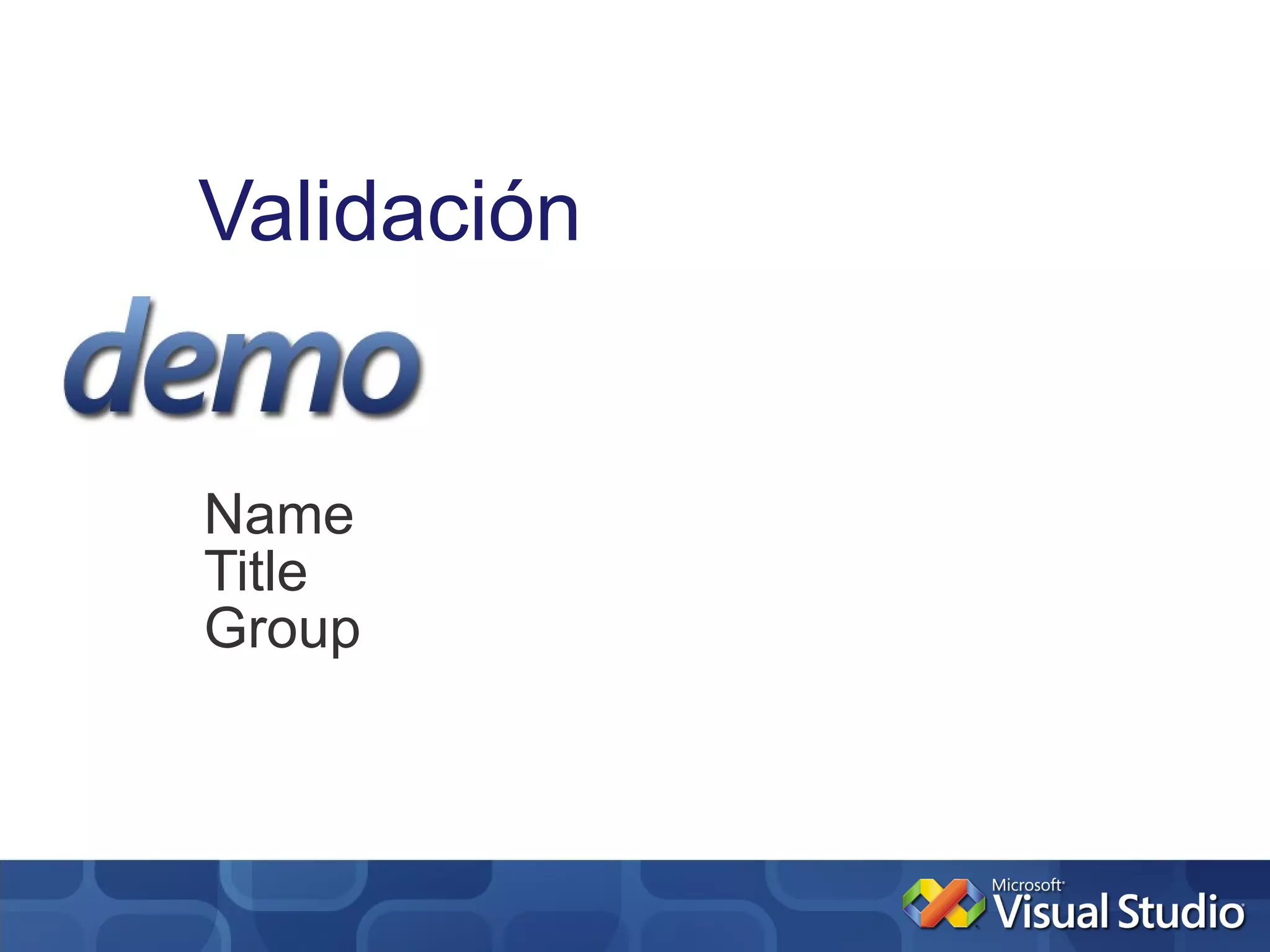 Validación Name Title Group 