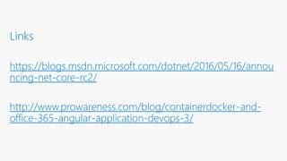 .Net Core, Asp.net Core and Docker | PPTX
