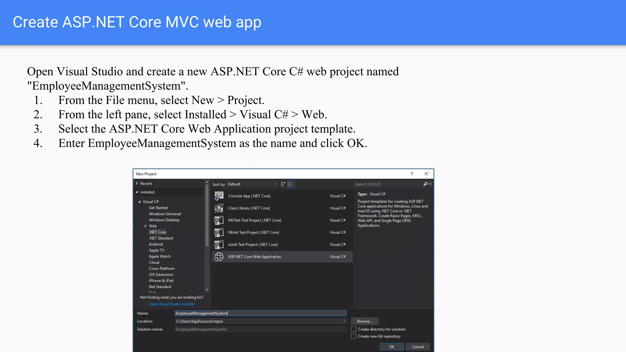 Asp net core mvc with ef core code first ppt