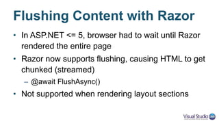 Tag Helpers are not Evil
• Tag Helpers generate markup within their enclosing tag
• Less Razor/HTML mess in the .cshtml file
• Data-attributes style approach
• Use C# to better construct the markup
– Add/remove parts from the inner content
– Generate complex HTML (recursive, nested, …)
– Cache the output
 