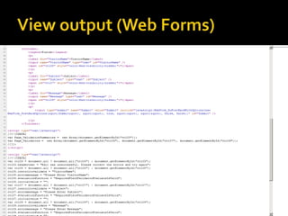 View output (Web Forms)