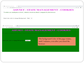This background Color of this page retains,
until 2 minutes, even after you closed the
browser.
 