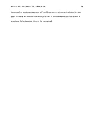 AFTER-SCHOOL PROGRAMS - A policy proposal | PDF