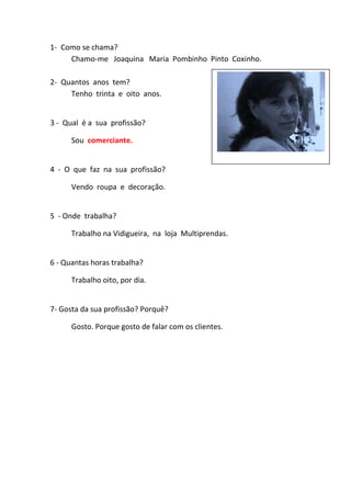 As profissões dos nossos pais