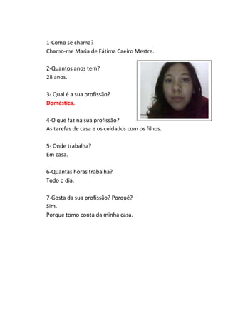 As profissões dos nossos pais