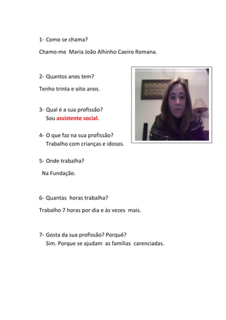 As profissões dos nossos pais