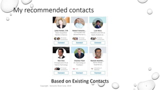 My recommended contacts
Copyright - Semantic Brain Corp. 2019 3
Based on Existing Contacts
 