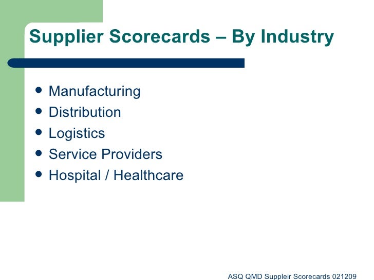 supplier scorecards