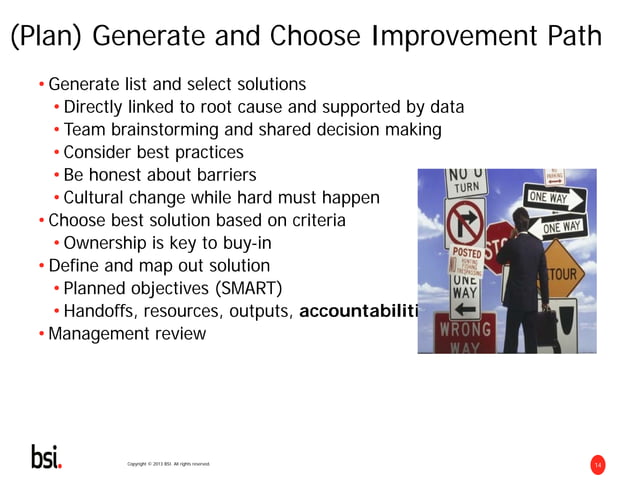 Detailed concepts of the Plan Do Check Act Process – Critical to ...