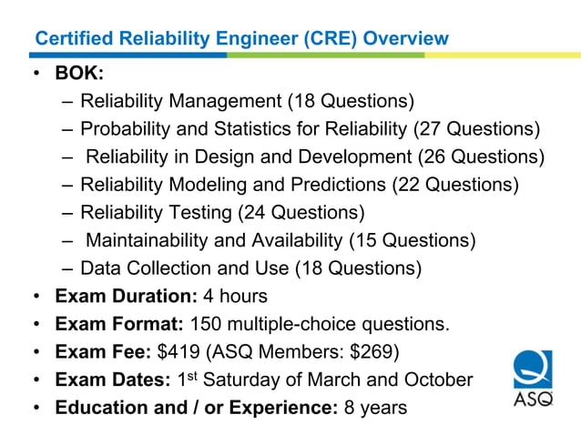 American Society for Quality (ASQ) certifications Overview | PPTX ...