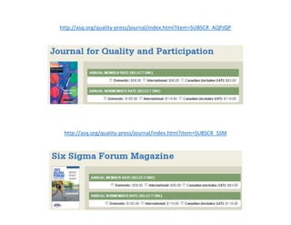 Asq journal value for senior and fellow members | PDF