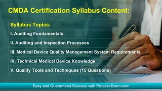 ASQ Medical Device Auditor (CMDA) Exam | How to Prepare | PDF
