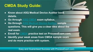 ASQ Medical Device Auditor (CMDA) Exam | How to Prepare | PDF