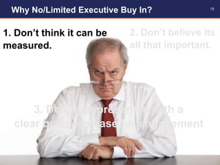 Copyright©2014, Talent Map. All rights reserved.
Why No/Limited Executive Buy In? 15
1. Don’t think it can be
measured.
3. Don’t get presented with a
clear business case for engagement
2. Don’t believe its
all that important.
 