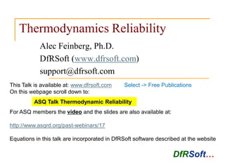 Thermodynamic Reliability | PDF | Chemistry | Science