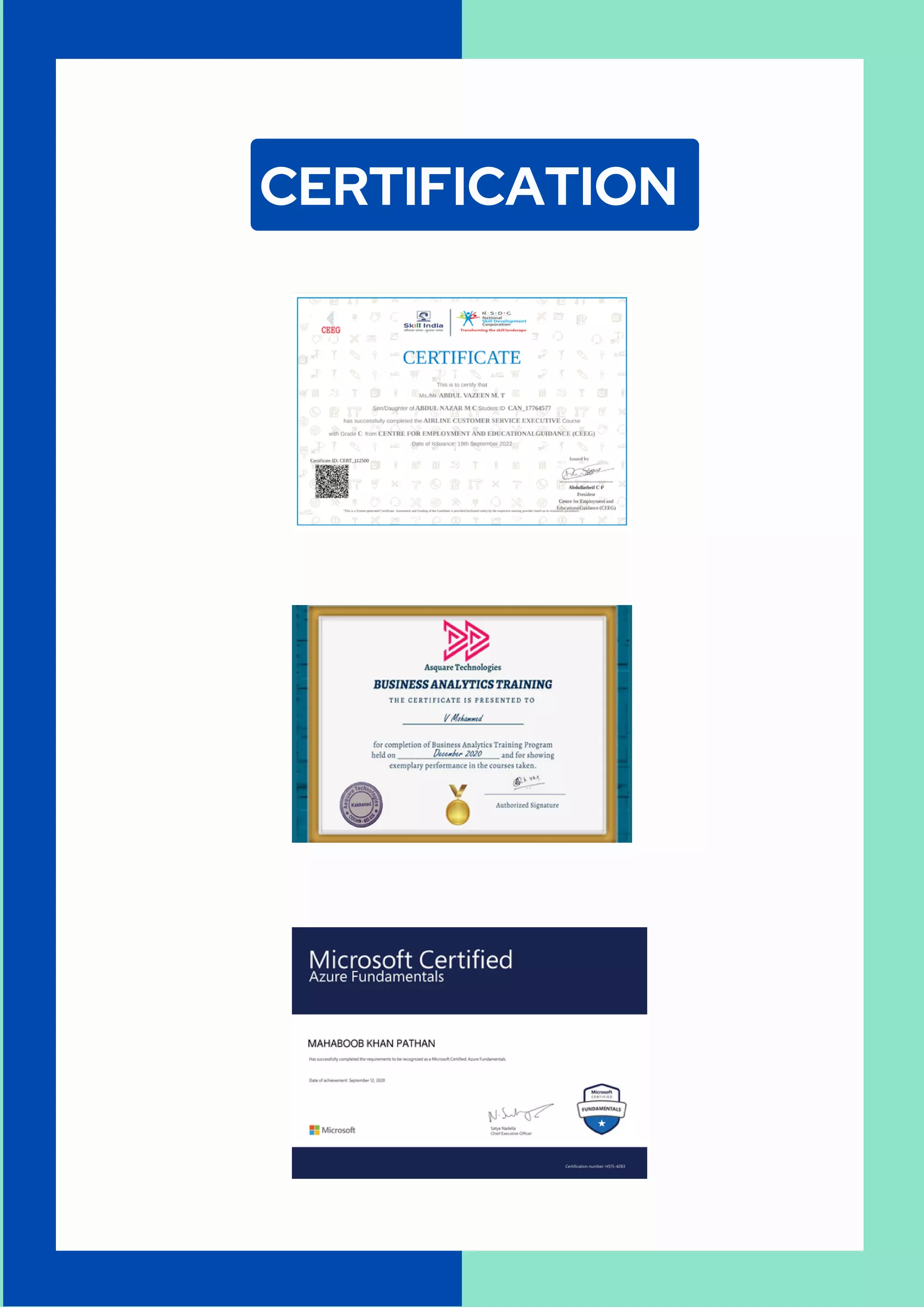 CERTIFICATION
 