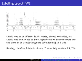 Introduction to speech technologies: ASR | PDF
