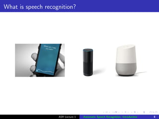 Introduction to speech technologies: ASR | PDF