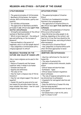 SUMMARY – BASIC EXPECTATIONS FOR A LEVEL STUDENTS