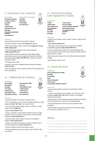 As receitas essenciais