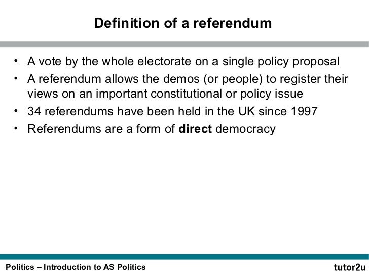 As referendums