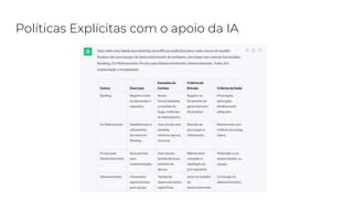Políticas Explícitas com o apoio da IA
 