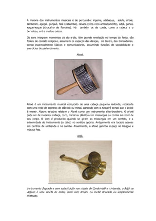 Mafe Instrumento As religiões de matriz africana e a escola apostila | DOCX