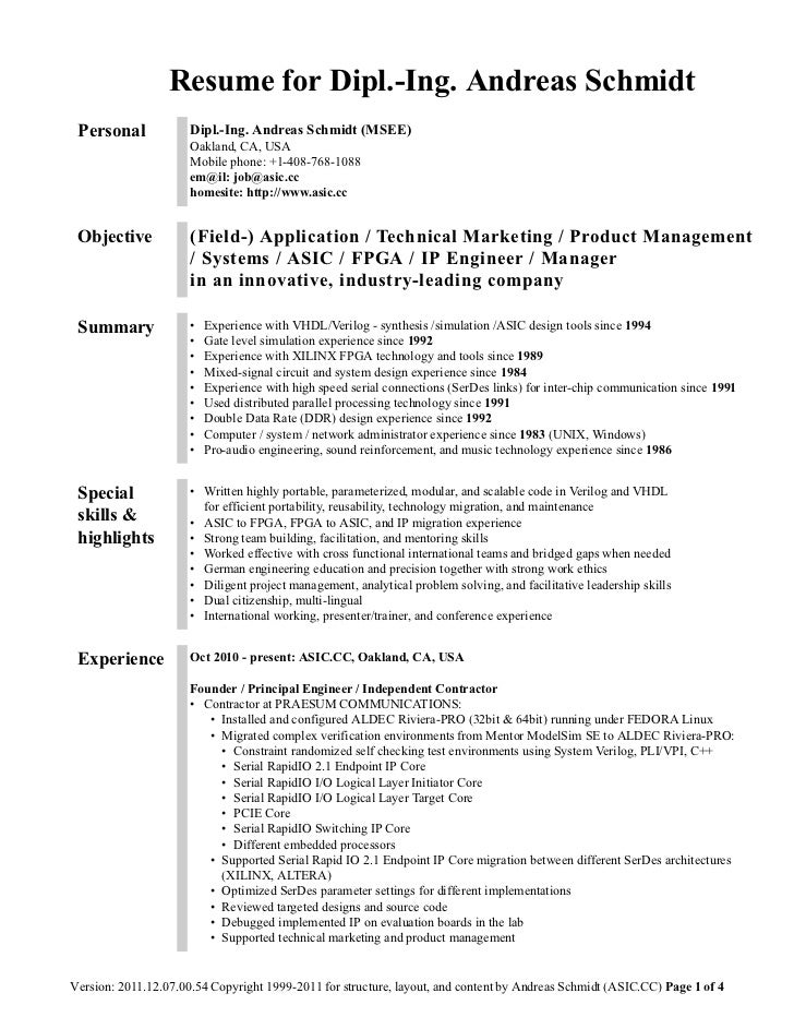 Fpga sample resume