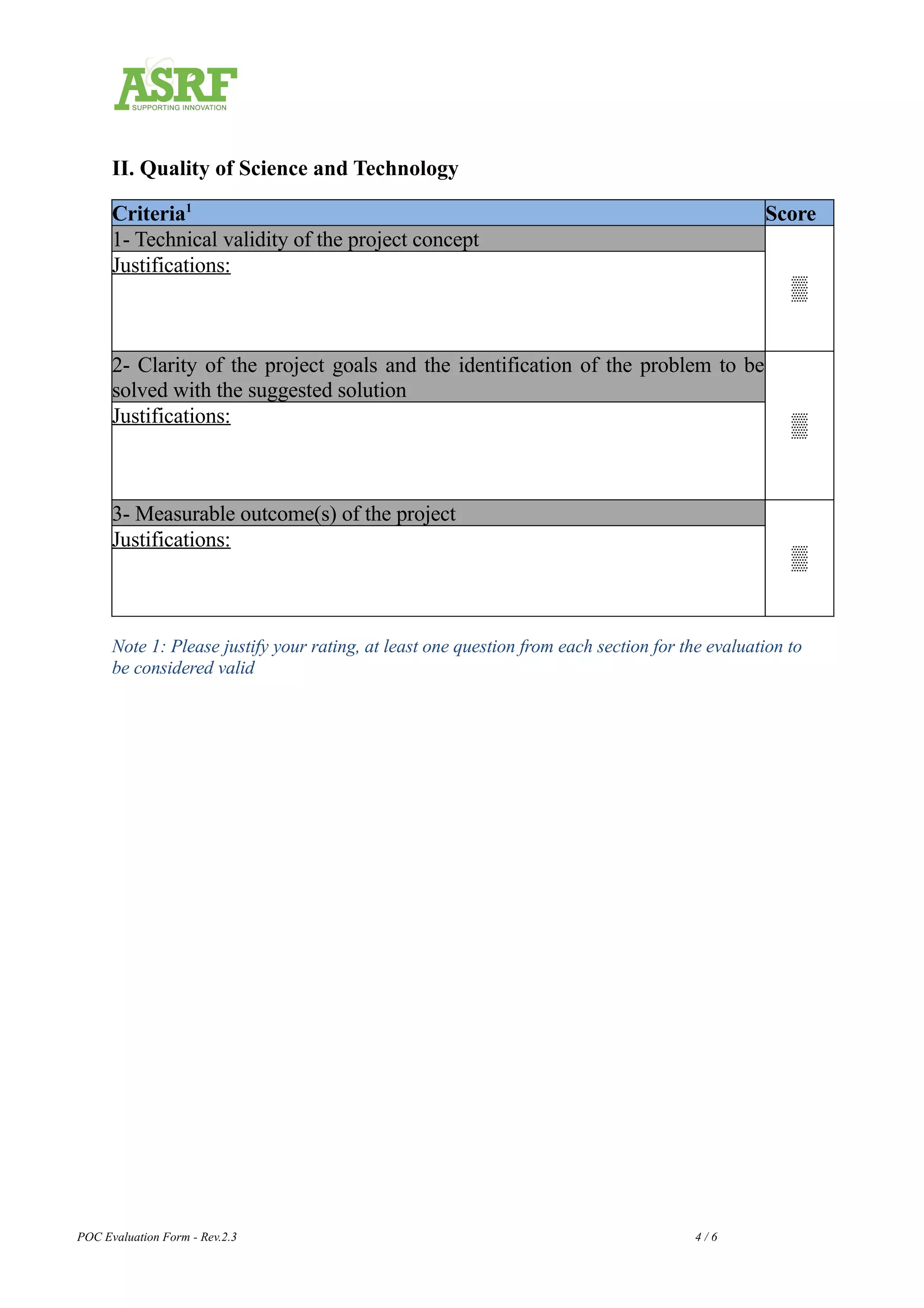 Asrf poc evaluation form