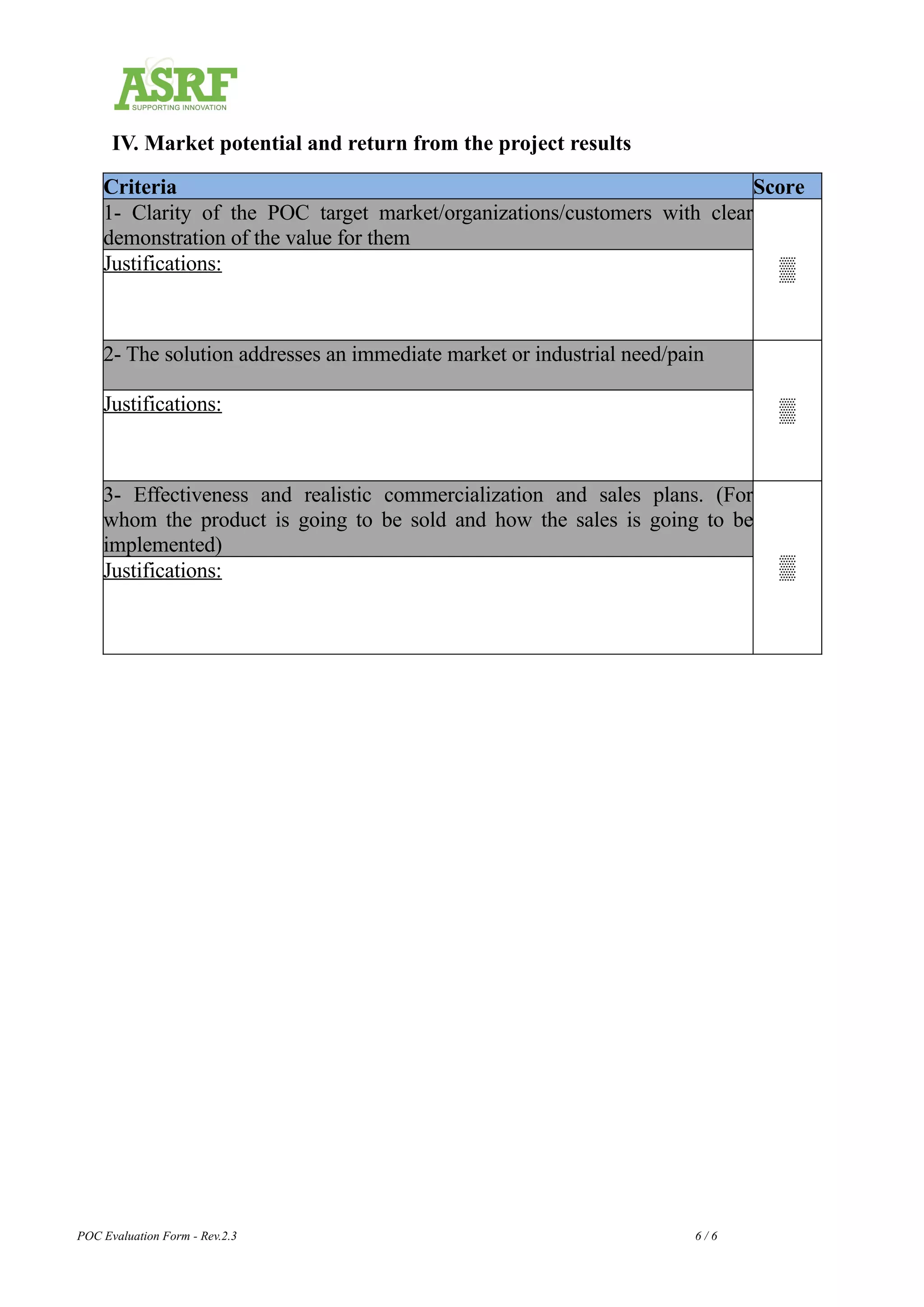 Asrf poc evaluation form
