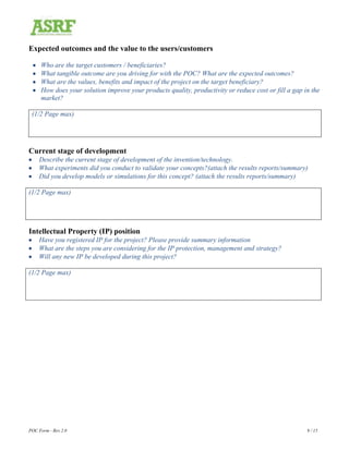 Asrf poc application form