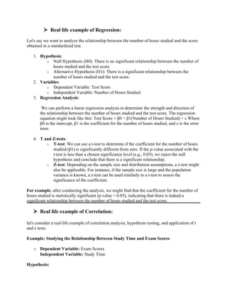 Understanding Regression and Correlation with Hypothesis Testing and ...