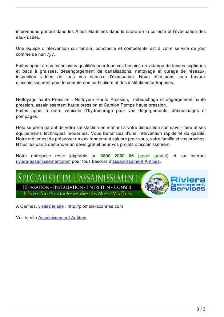 assainissement antibes