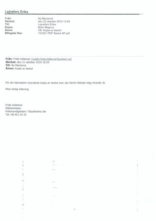 Assange Investigation Sweden - email traffic FOI