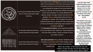 666 is the number of the beast but also the
number of man! As man we are the beasts, but
new creatures in Christ Jesus. Now in Spirit!
Let him that hath
understanding count
the number of the
beast: for it is the
number of a man;
and his number is six
hundred and sixty-
six." Revelation
13:18
The beastis not a one
man creaturewith 666 in
his name!Yet many
may presumeit's Barack
Obama,Hitler, Caesar,
Miley Cyrus,or King
Charles,etc.
It's man itself, and we
are all mankind!
If you're notawake
enoughto realize you
are Spirit in a Host Body
System then you are
carnal-mindedwhich is
the Beastitself.
"It's People!"
 