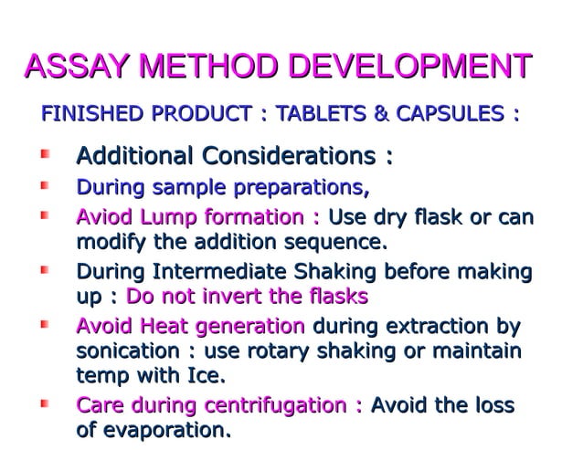 Assay method development | PPT