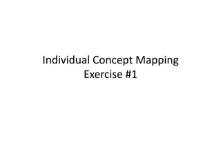 Individual	
  Concept	
  Mapping	
  
        Exercise	
  #1	
 