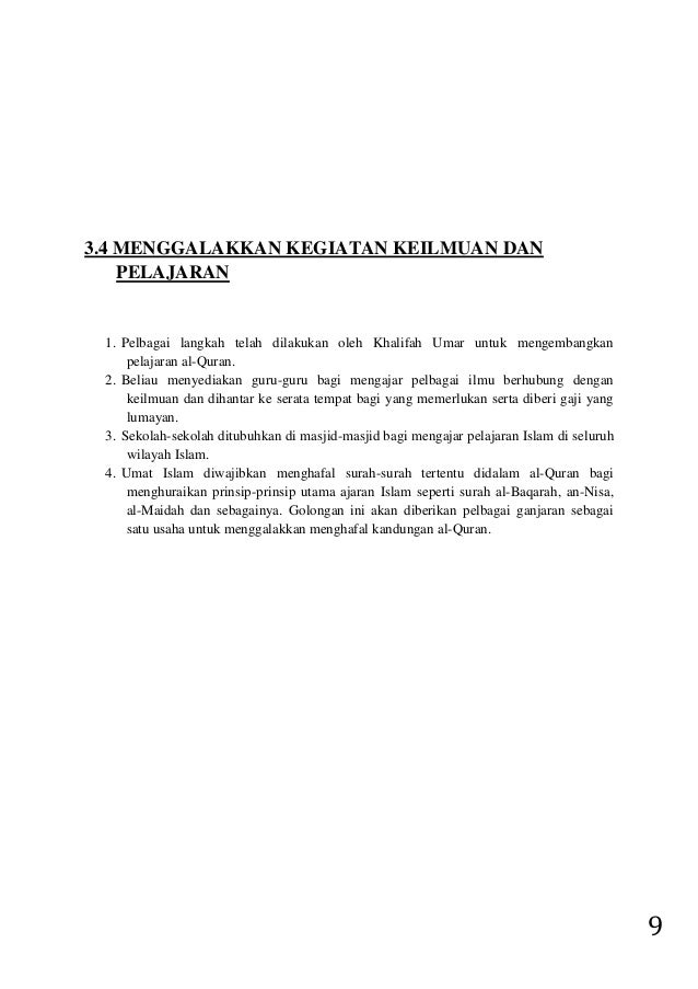 Pembaharuan Yang Berlaku Di Zaman Khalifah Umar Al Khattab