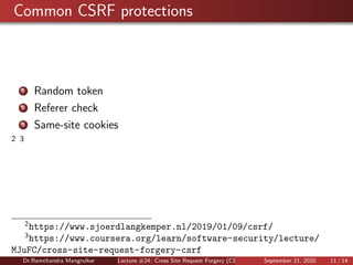 Lecture #24 : Cross Site Request Forgery (CSRF) | PDF