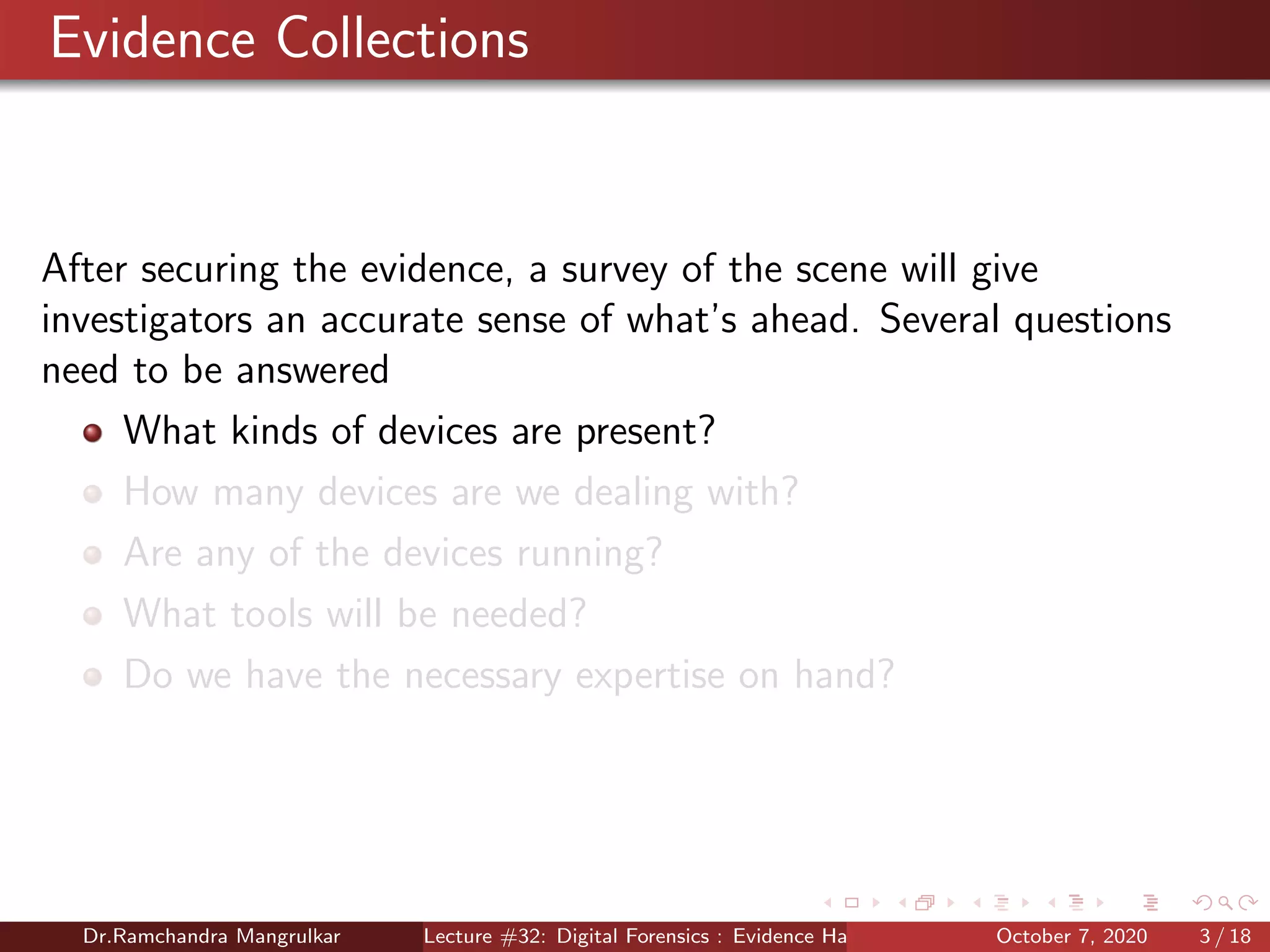 Lecture #32: Digital Forensics : Evidence Handling, Validation and ...