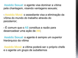 Assédio Sexual:
Assédio Moral:
AS
AM
Assédio Sexual:
Assédio Moral:
 