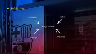 Iniciatives


              Trobada                       Debat



                         Barça cultura




              Prestigi                   Projecció
 