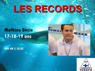 LES RECORDS Mathieu Bézie 17-18-19 ans 400 4N 5.18.05 