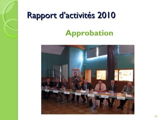 Rapport d’activités 2010 Approbation 