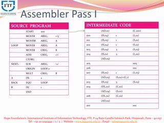 Pass Structure of Assembler | PPTX | Programming Languages | Computing